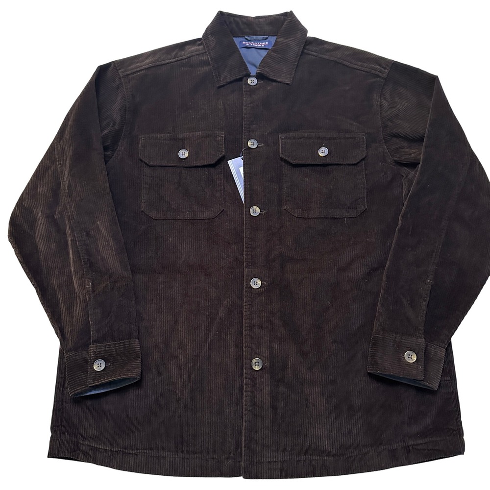 Mens Brown Corduroy Shirt Jacket Shacket Overshirt L Heritage Cabincore Academia